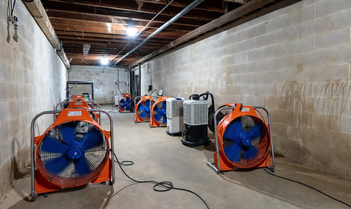 Commercial water damage affecting business property