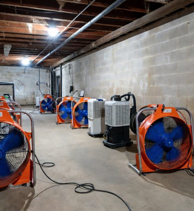 Commercial water damage affecting business property