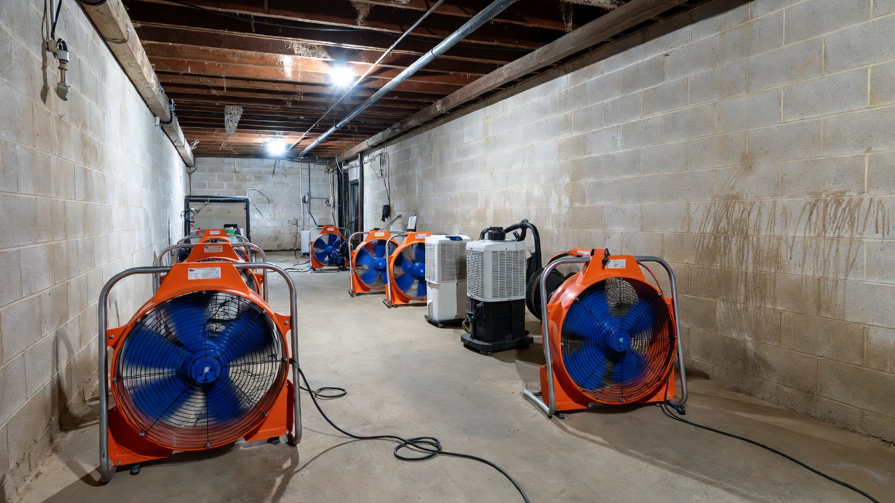 Commercial water damage affecting business property